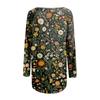 Damenmode Lässig Langarm Print Rundhals Pullover Top Bluse