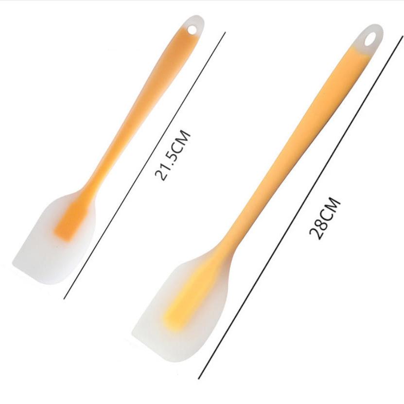 2 Size Flexible Silicone Scraper Heat Resistant Non-stick Translucent Cream Mixing Spatula Kitchen Must-have Gadget