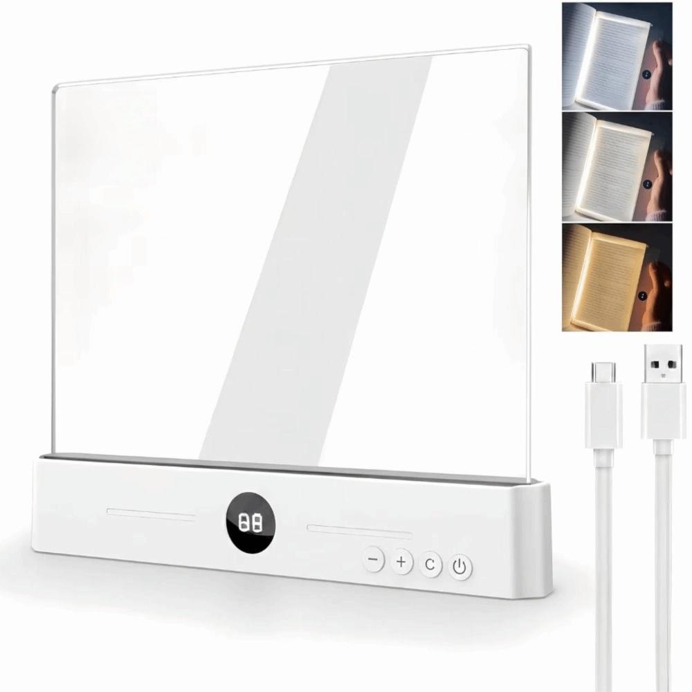 Flat Panel LED Book Light Rechargeable Clear Night Light Portable Flat Reading Light Night Reading