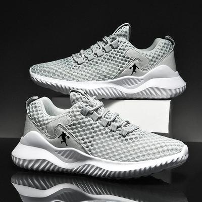 Pánské tenisky Světlebílé prodyšné běžecké boty pro muže Síťované letní šněrovací venkovní vycházkové boty Zapatillas De Deporte