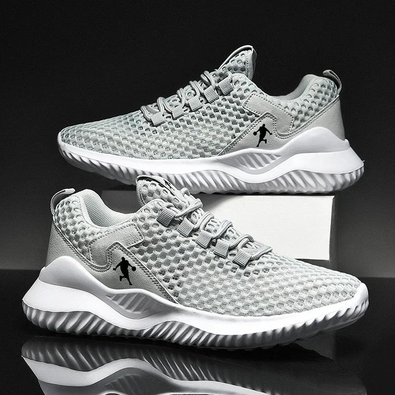 Men Summer Sports Sneakers Breathable LaceUp Mesh Lightwhite Running Shoes Lace Outdoor Walking Shoe Zapatillas Deporte
