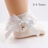 Baby Girl Princess Lace Ruffle Socks Retro Frilly Pearl Bow Socks Sweet Kids Cotton Short Socks MYY