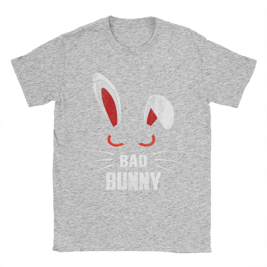 Bad Bunny Scary Rabbit Cool Animal Lover T Shirt Mens 100 Cotton Vintage TShirt Crewneck Tees Short Sleeve Clothes Graphic