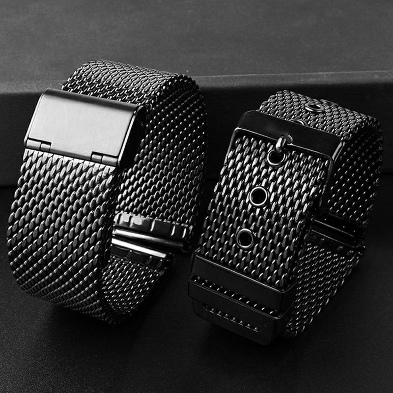 Klassisches Uhrenarmband aus Edelstahl, 20 mm, 22 mm, schwarzes Uhrenarmband für Armani Black Warrior AX7105 AR1970 für Huawei Watch Gt2/3