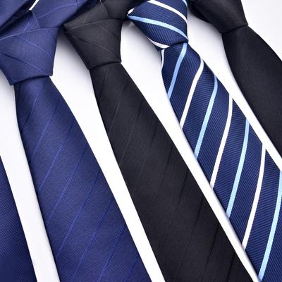 Neue klassische blaue schwarze Krawatten für Männer Seide Herren Krawatten für Hochzeit Party Business Erwachsene Hals Krawatte Casual Solid Tie