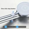 Advanced Showerhead with Enhanced Water Pressure Three-mode Pulse Water Flow Water Stop Filter Anti-fall Spray Shower Head Set