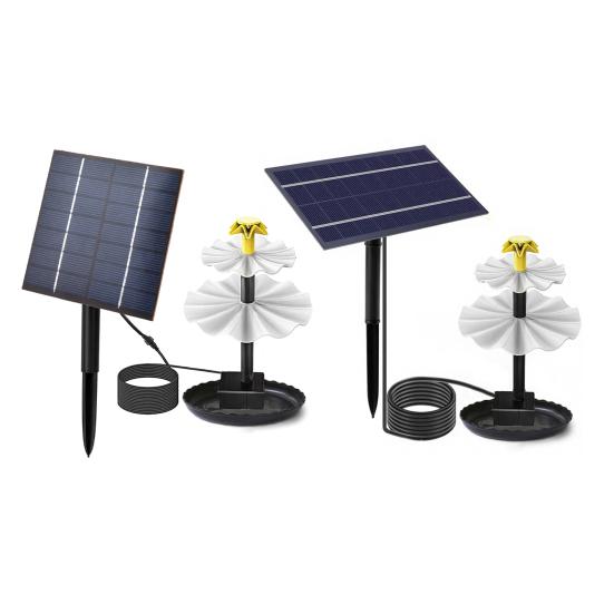 Solar Bird Bath Fountain Three-Tiered Cascade Fountain Solar-Powered Water Fountain for Outdoor Bird Bath Feeder Garden Terrace Decor