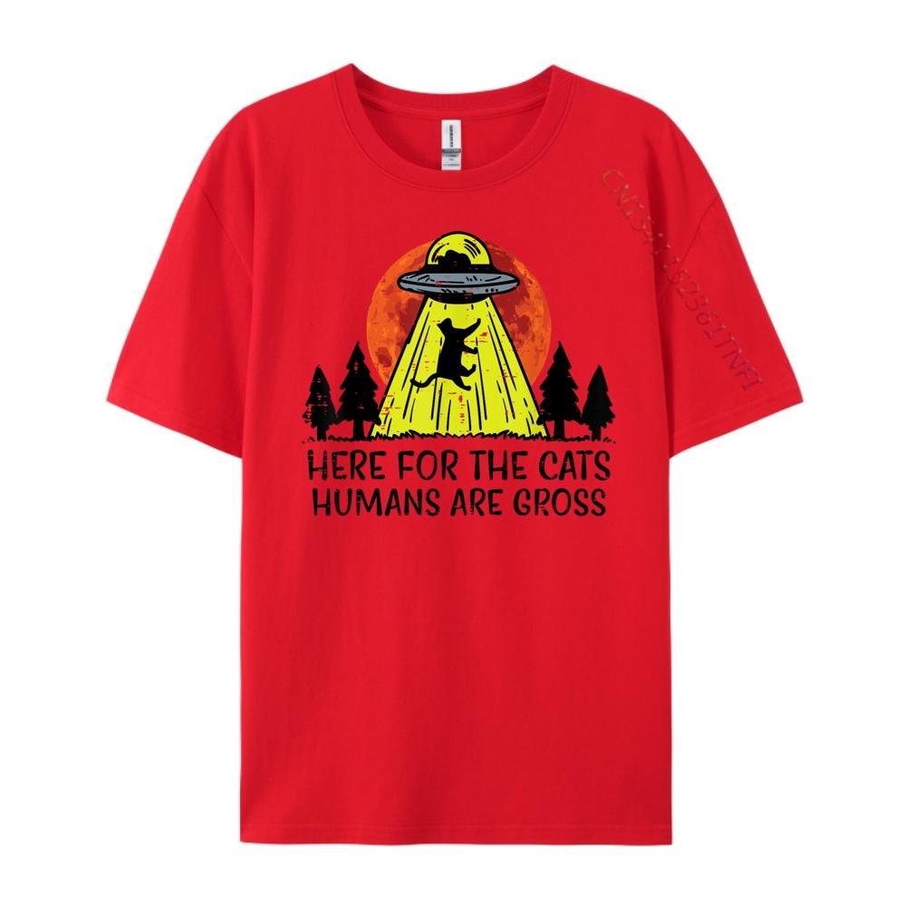 UFO Cat Abduction Here For The Cats Fun Alien 8337 Grey Shirt Graphic Tee Designer Clothes Unisex Tee Shirt Outdoor S