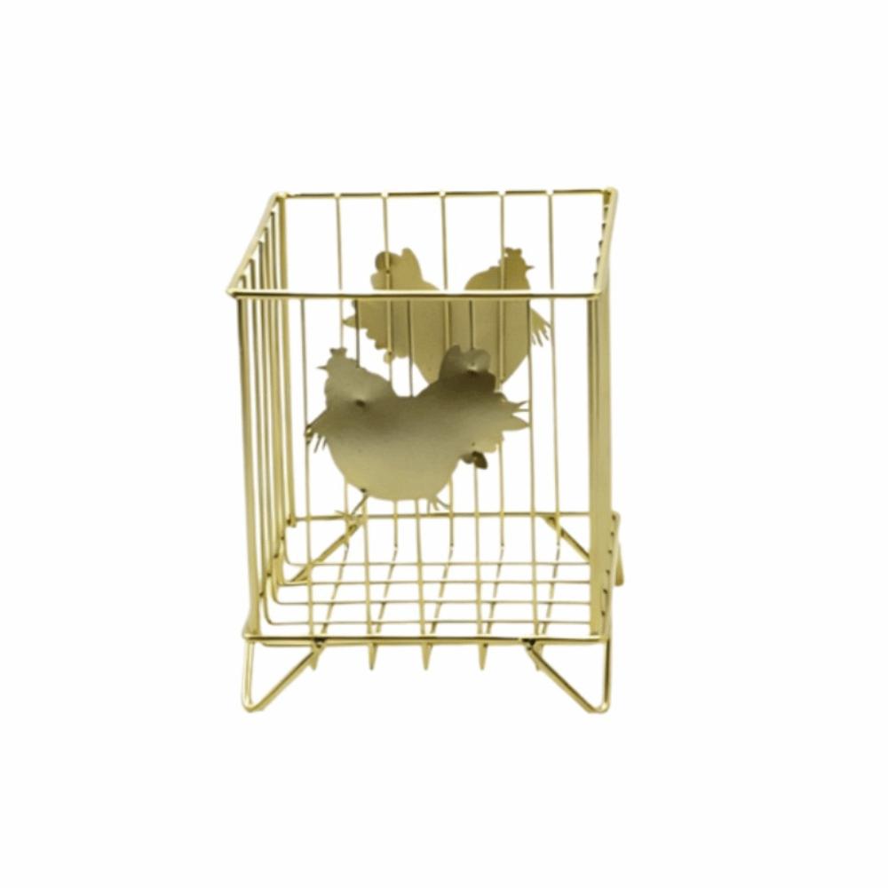 Sturdy Egg Gathering Basket Openwork Food Storage Box Candy Storage Basket  Refrigerator Storage золотой