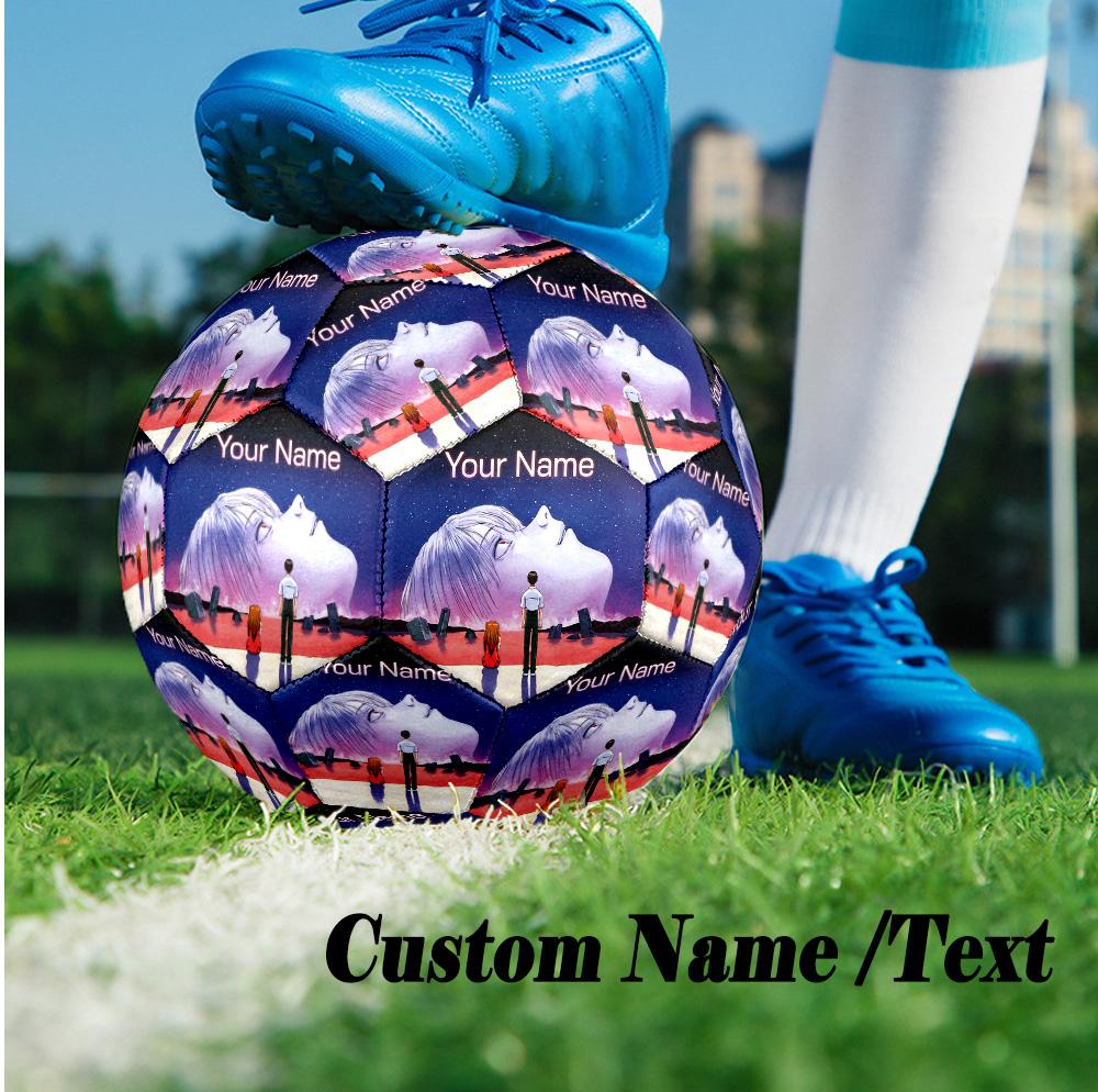 Custom Text Size 5 Soccer Ball, Standard Match Football For OutdoorNeon Genesis Evangelion