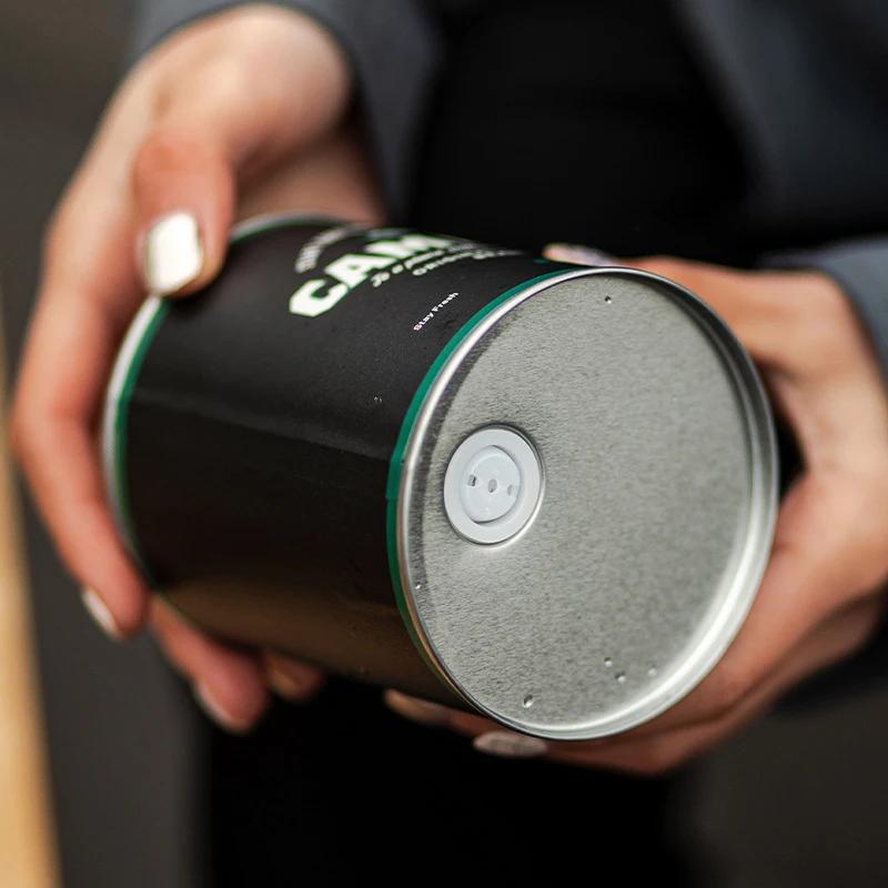 1pc coffee bean sealed storage can portable camping tin box food grade extra large fresh-keeping breathing tin can