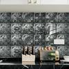 10Pcs 3D Metal Embossed Tile Stickers, Vintage Silver Floral PVC Wall Decals, Waterproof Self-Adhesive Crystal Film Decor for Kitchen Bathroom Floor