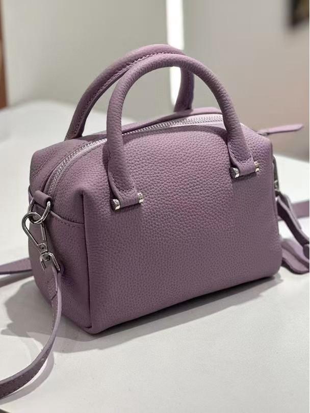 Genuine Leather Women's Crossbody Boston Pillow Handbag - High-End Style