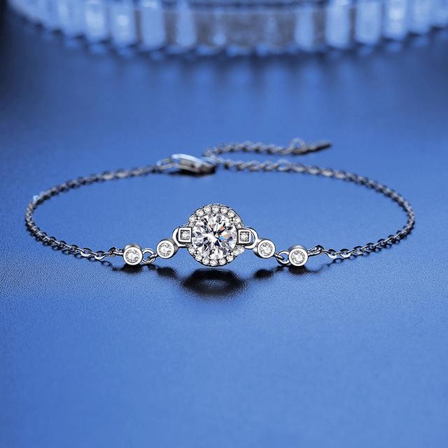 

Браслет Smyoue 1ct D Color Moissanite для женщин, бриллиантовая огранка, 100% S925, ювелирные изделия из стерлингового серебра, подарок на день рождения с гра