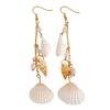 Summer Beach Imitation Pearl Shell Conch Earrings for Women Girls Ocean Vacation Starfish Tassel Earrings Jewelry Accessories