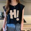 Spring/Summer Sleeveless Women's Round Neck Loose Camisole - Hong Kong Style Sports Vest