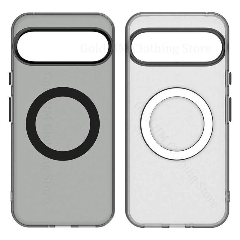 Cover For Google Pixel 9 Pro XL Candy Color Bumper Translucent Magnetic Phone Case For Pixel 9a 8a 8 Pro For Magsafe Matte Cover Pixel9 Pro XL Capa