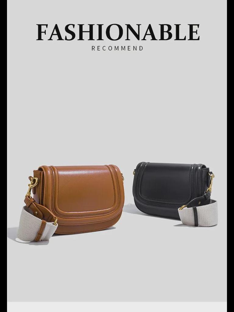 Z Cross-Border 2024 Women's Saddle Bag: Versatile Wide Shoulder Strap Crossbody & Underarm Bag