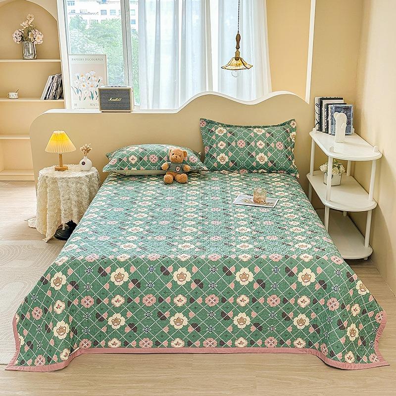 Trzyczęściowy zestaw drukowanej narzuty na łóżko z czystej bawełny, uniwersalna antypoślizgowa bawełniana pikowana narzuta, prześcieradło tatami hurtowo transgraniczne