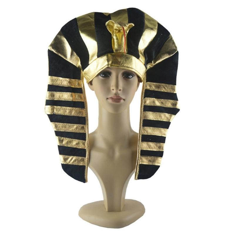 Egyptian Pharaoh Hat Raves Halloween Cosplay Costumes Golden Egyptian Headpiece King TUTS Costume Accessories Gifts