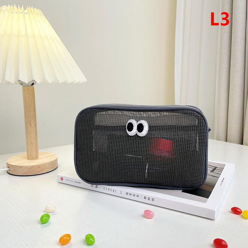 Mesh Cosmetic Bag Cute Big Eyes Make Up Case Kawaii Makeup Pouch Makeup Case Portable Toiletry Storage Bag New Candy Color