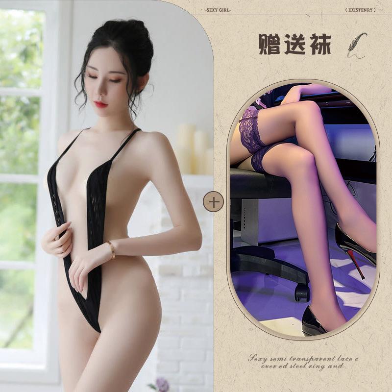 Underwear European and American Vertical Sling Swimsuit Sexy Backless Lace-up One-piece Three-point Bunny Trend Cosplay