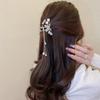 Fashion Lily of the Valley Flower Claw Clip Premium Pearl Butterfly Tassel Hair Clip Girls Elegant Hair Accessories