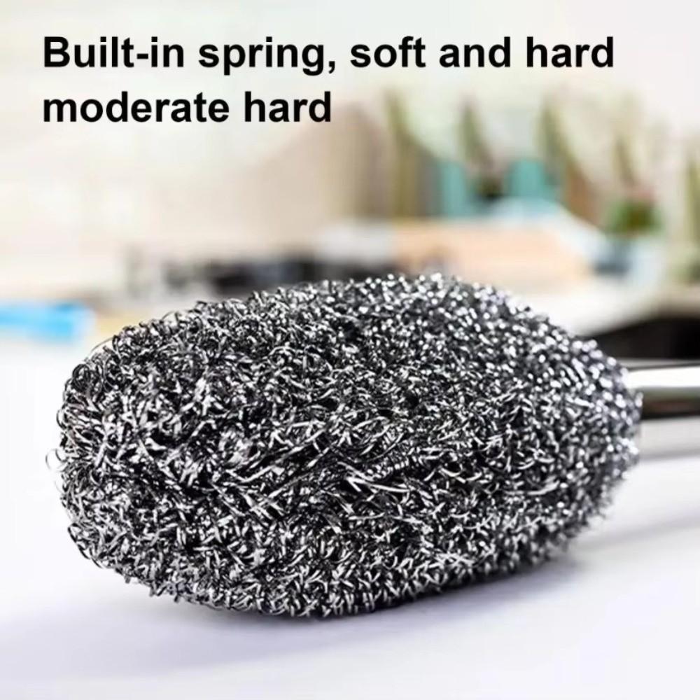 New Portable Steel Wool Cleaning Brush No Shedding Durable Toilet Brushss Multi-functional Cleaning Tool