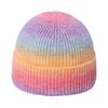 Ladies' Knitted Hat Trendy Gradient Printed Warm Hat Fashion Knitted Hat