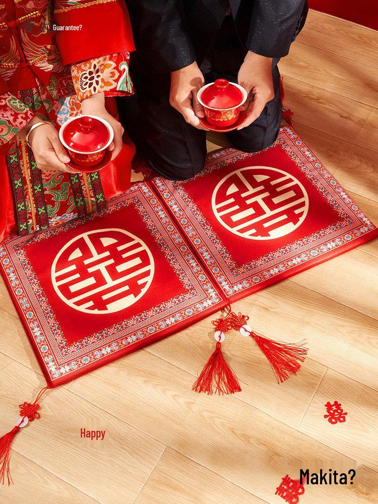 Red Bridal Kneeling Mats: Wedding Tea Ceremony, Blessings, and Name Change Essentials