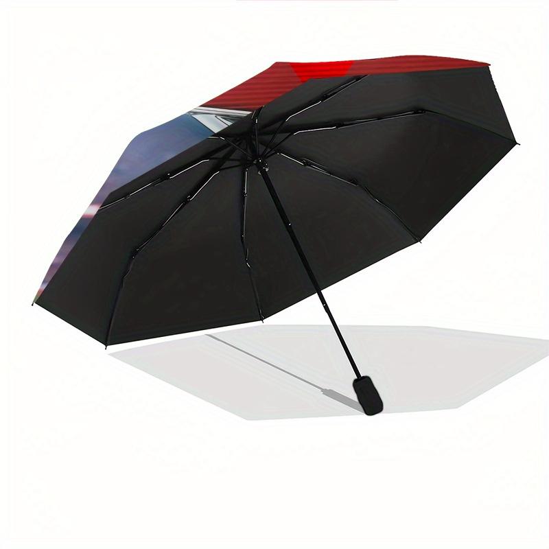 Lightning McQueen,Cars Automatic Folding Umbrella - Simple 8-Rib Design, Bright Cartoon Pattern, Durable Iron Frame, Suitable For Travel, Ou