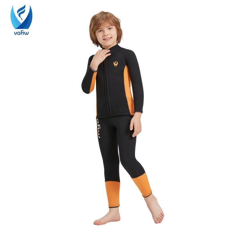 3mm Neoprene Kids Wetsuit Set Long Sleeve Top Bottom Snorkeling Surfing Swimming Warmth Protection Unisex