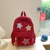 School bag Star Corduroy Shopping Small Backpack for Women, 1011 New High School Student Solid Color Double Shoulder Ins Versatile School Bag