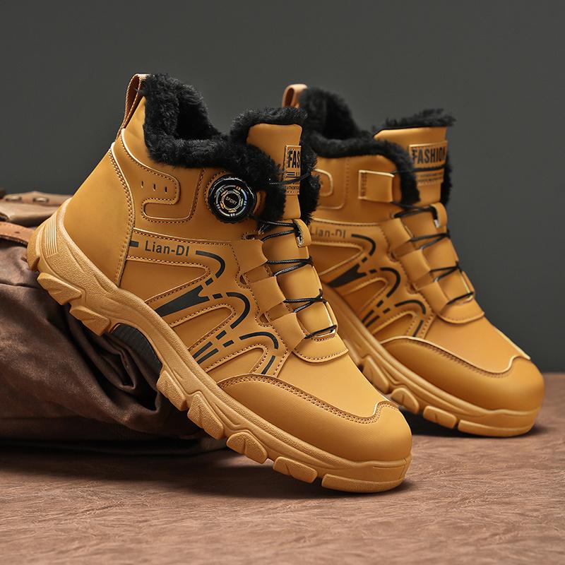 Winter New Style with Plush and Thickened High Top Men's Cotton Shoes Versatile Warm Men's Snow Boots