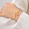 Ladies Fashion Items, Stainless Steel Cube Bracelet, 18K Gold Plated Jewelry Br-2626
