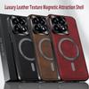 Luxury PU Leather Case For Xiaomi MI 14T Pro Magsafe Magnetic Metal Ring Lens Protection Shockproof Cover For Xiaomi 13T Pro 12T