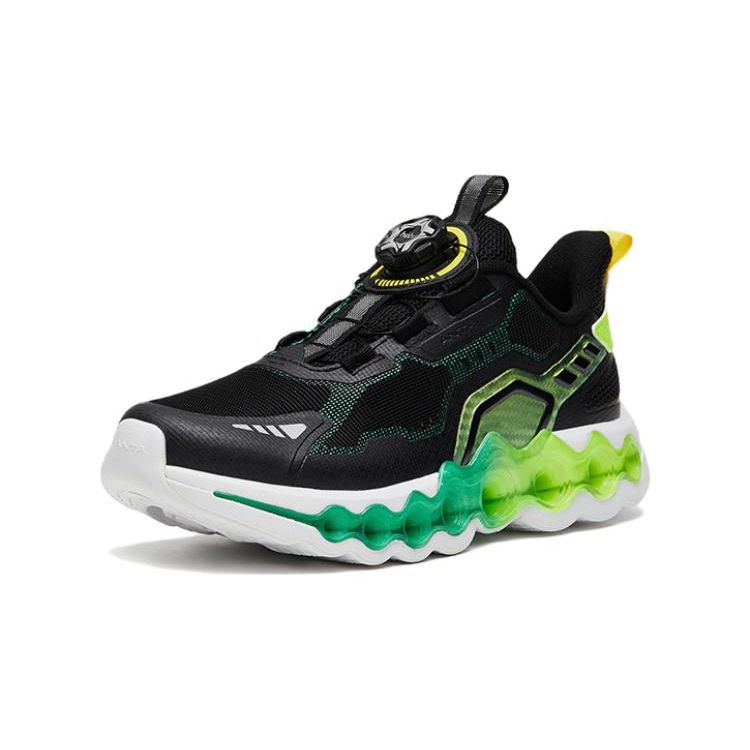 Anta Kids Energy Ring 8.0 Comfortable Cushioning Non-Slip Shock Absorption Durable Low-Top Running Shoes Kids Running Shoes Black Green 312325580-4