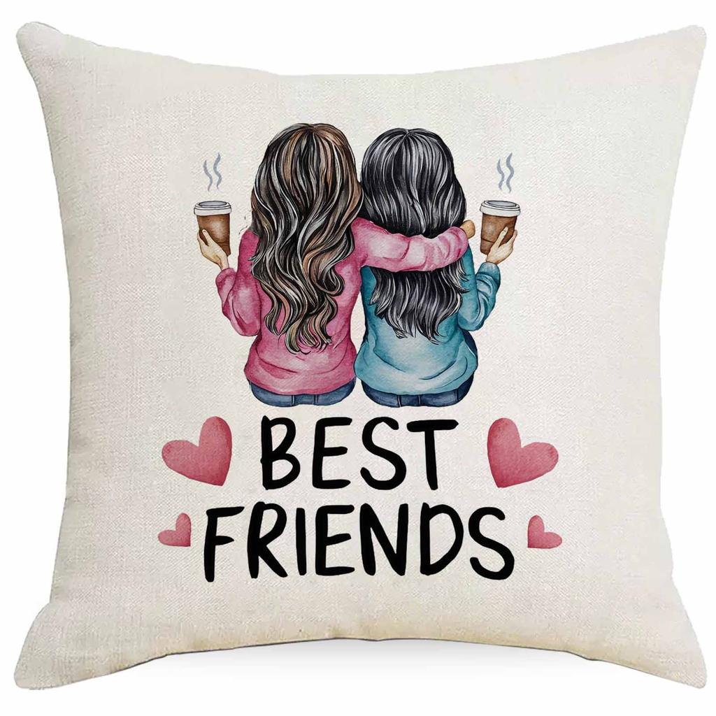 New Best Friend Creative Quotes Line Pillowcase Living Room Sofa Bedside Pillow
