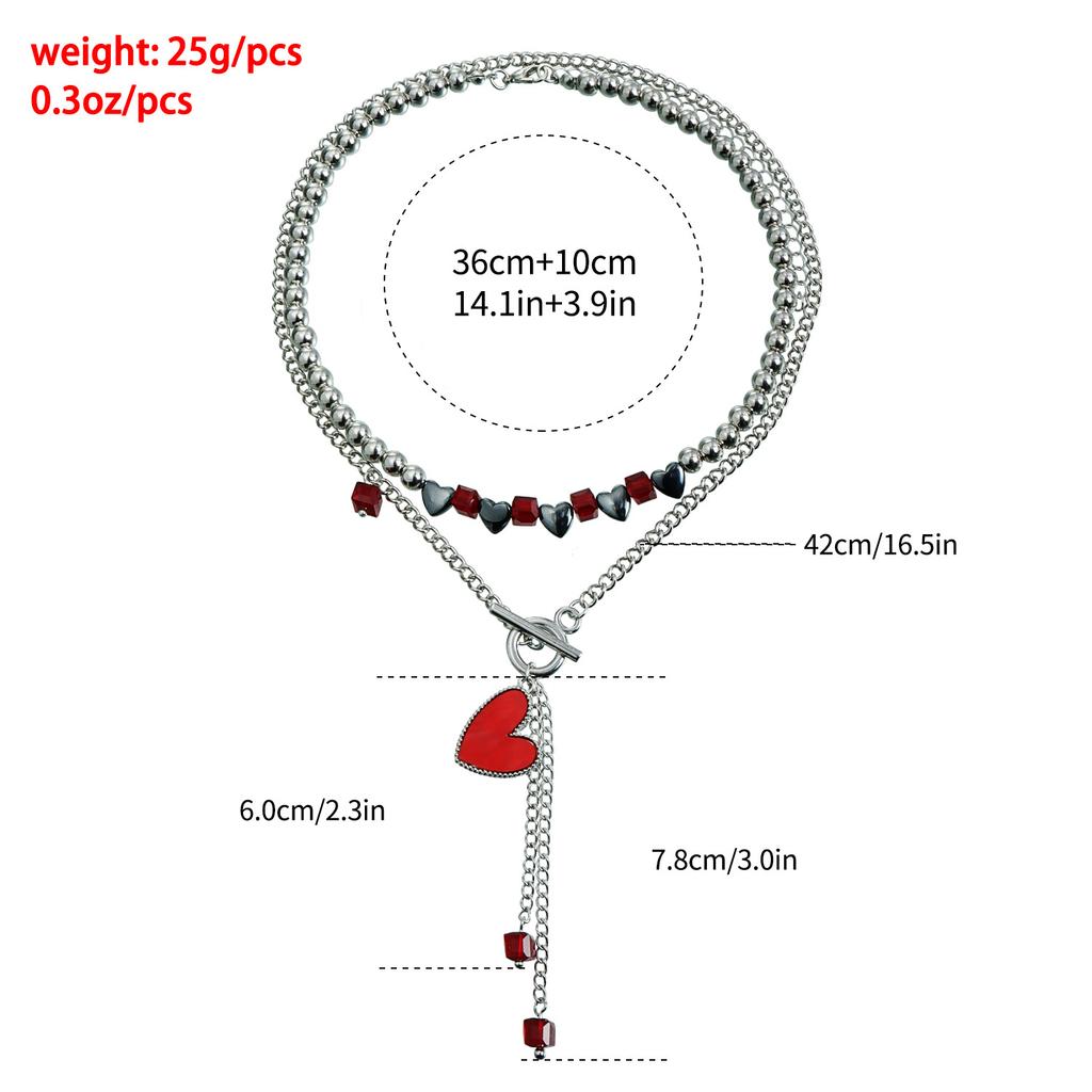 Moda Estilo Garota Picante Coração Cristal Emenda Colar de Corrente Joia