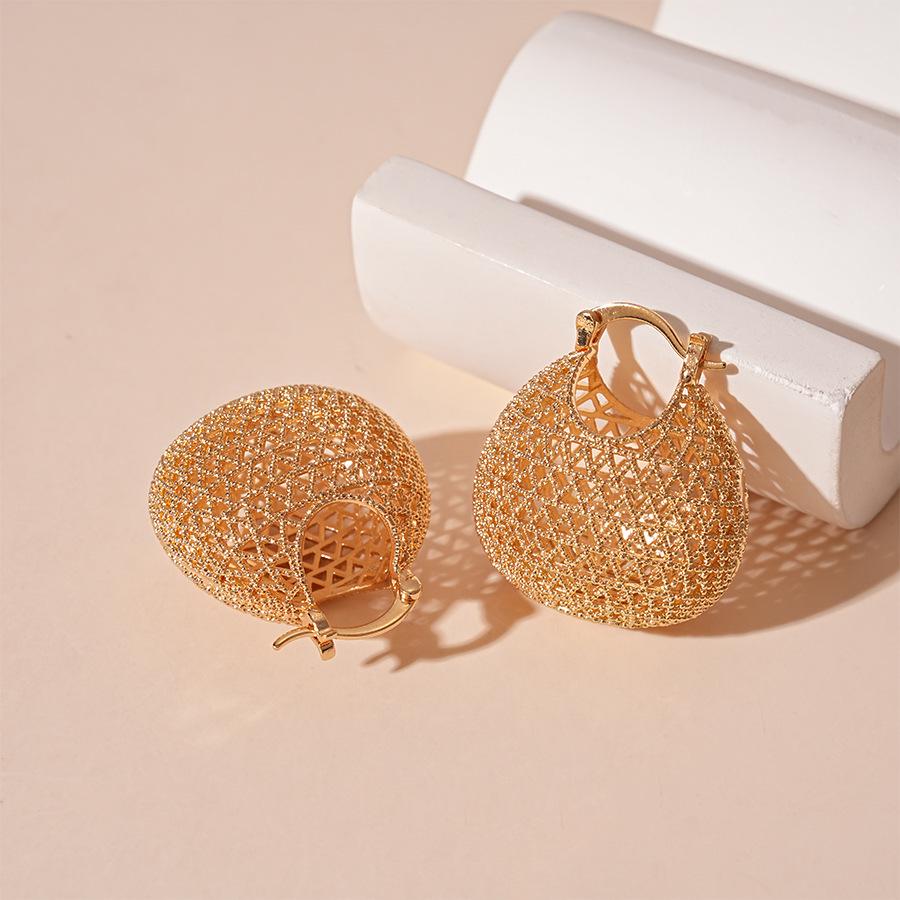 

Ретро Металлические Геометрические Серьги-Каффы из Сетки - Французская Мода, Изысканный Шик