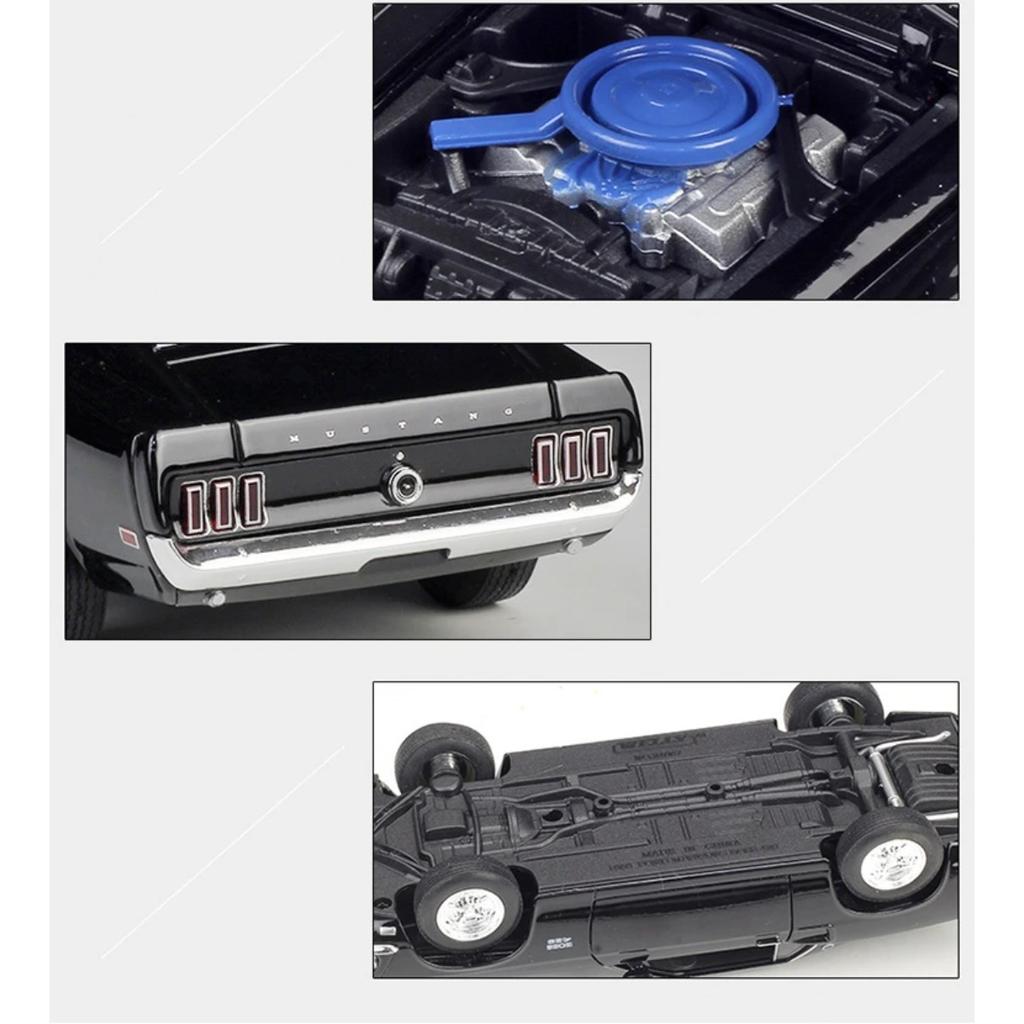 Welly 1/24 1969 Ford Mustang Boss 429 Sports Car Alloy Scale Car Model Diecast Metal Static Collection Children Toy Car Vehicle