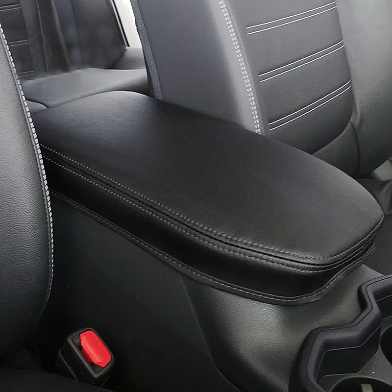 Car Armrest Center Console Covers For Toyota RAV4 Accessories 2026 2025 2024     , PU Leather Middle Console Lid Cover Pad Protector(Black Line)
