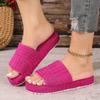 Fashion Women Slippers New Fashionable Minimalist One Word Shoes for Women Indoor and Home Couples Slides Women Open Toe Cotton Slippers