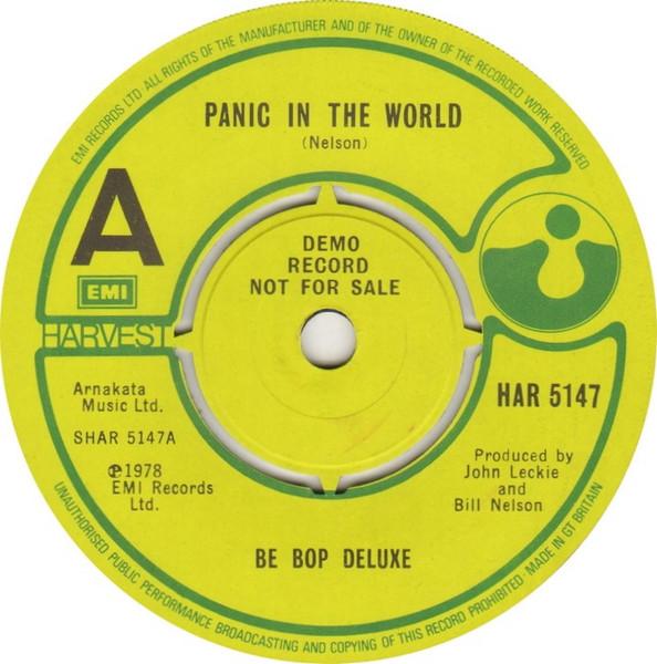 7inch Record BE BOP DELUXE - Panic In The World HAR5147PROMO Harvest 1978 UK Rock Used