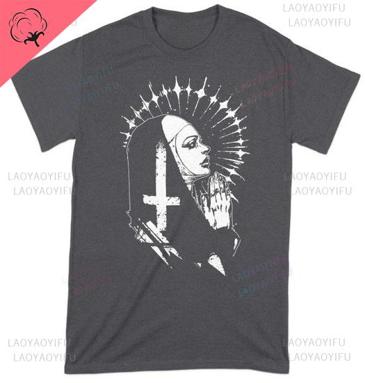 The Nun Pray for Me Unholy Nun Shirt Unisex Unique Printed TShirt Ventilate Aesthetic Shortsleev Casual Harajuku Tshirt Tops