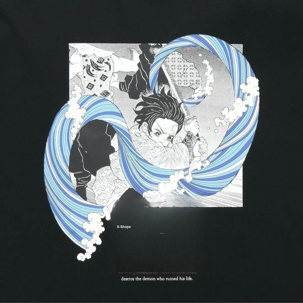 UNIQLO Demon Slayer Series Printed T-Shirt Unisex Tops Black 437264-09