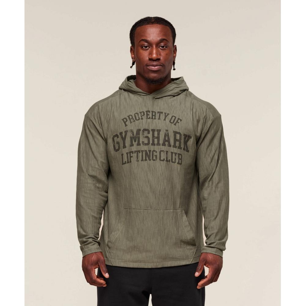 

Gymshark Легкое худи с фактурной тканью с узелками, цвета хаки, A2b2u Ecjp XS