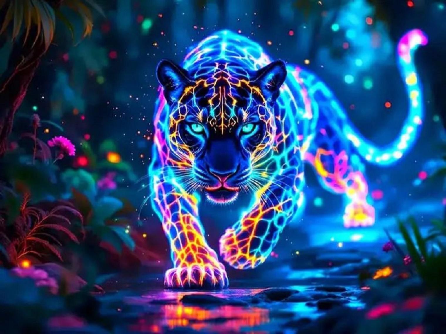 

VIKAMA Naby Diamond Painting Kit Leopard Print Theme Paper Wall Tapestry Diamond Mosaic Animal Psychedelic Banner Home Decor 74x94cm(29x37in)
