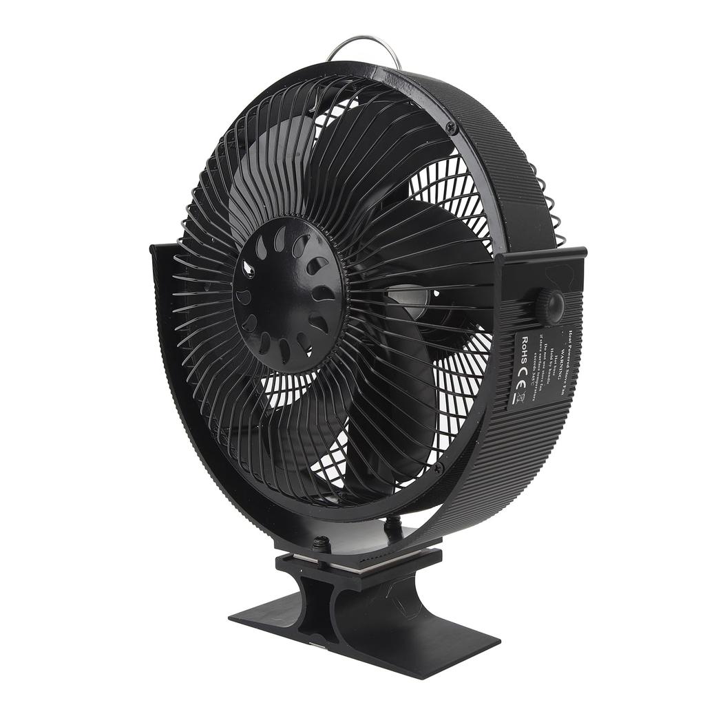 Stove Fan with 6 Blades, Air Circulation, Quiet Operation (Under 25dB), for Wood Stoves, Improves Heating Efficiency, Heat-Driven, Fireplace Burner Fa
