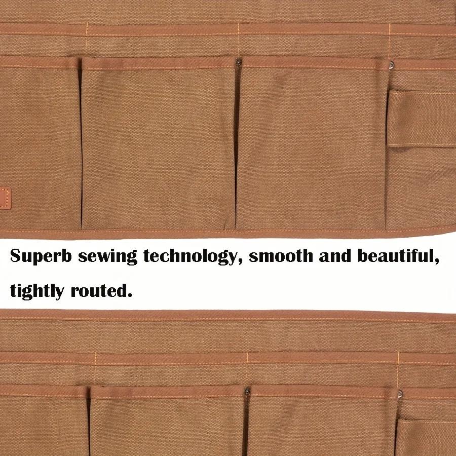 Canvas Tool Belt, 11 Pockets, Unisex Apron for Woodworking, Carpentry, Artists. Adjustable & Durable for Outdoor Work & Crafts.